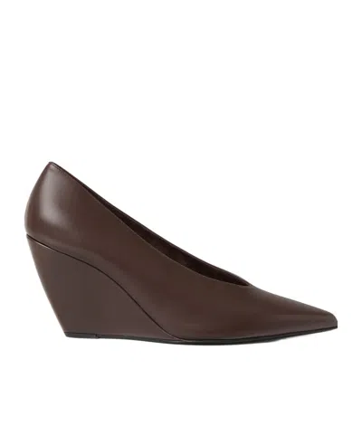 Loro Piana Viola High Wedge Pump In Brown