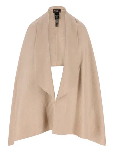 Loro Piana Violante Asymmetric Pleat Cashmere Cape In Neutral