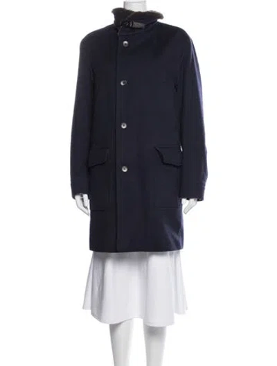 Pre-owned Loro Piana Virgin Wool Coat In Blue