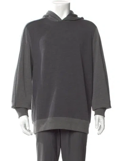 Pre-owned Loro Piana Virgin Wool Crew Neck Hoodie In Gray