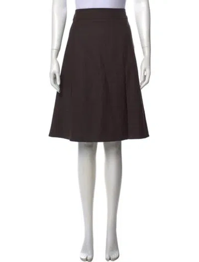 Pre-owned Loro Piana Virgin Wool Knee-length Skirt In Brown