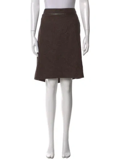 Pre-owned Loro Piana Virgin Wool Knee-length Skirt In Brown