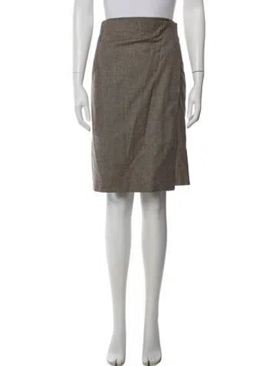 Pre-owned Loro Piana Virgin Wool Knee-length Skirt In Brown