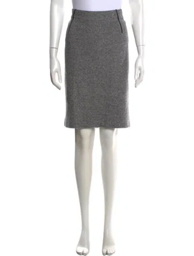 Pre-owned Loro Piana Virgin Wool Knee-length Skirt In Grey