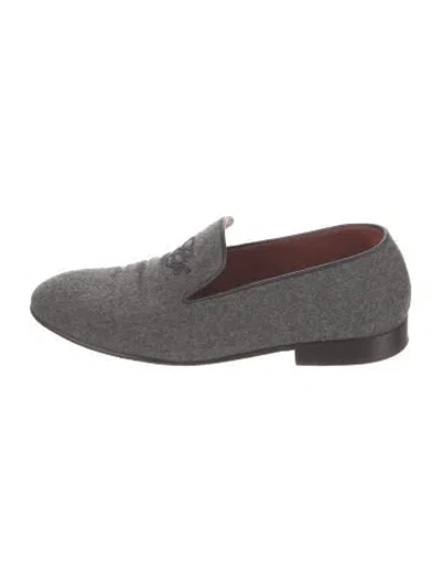Pre-owned Loro Piana Virgin Wool Loafers In Gray