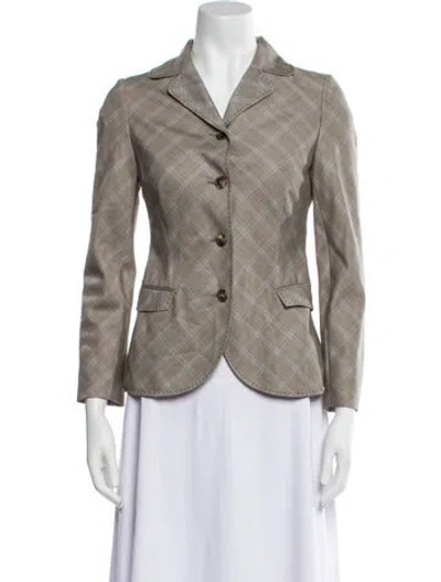 Pre-owned Loro Piana Virgin Wool Plaid Print Blazer In Neutral