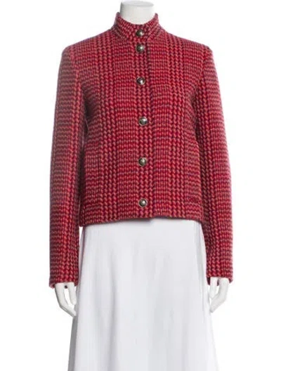 Pre-owned Loro Piana Virgin Wool Plaid Print Jacket In Red