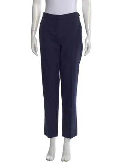 Pre-owned Loro Piana Virgin Wool Straight Leg Pants In Blue