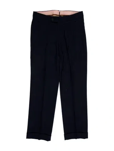 Pre-owned Loro Piana Virgin Wool Straight Leg Pants In Blue