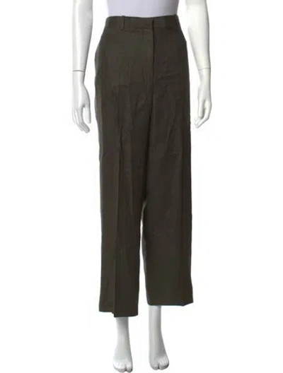 Pre-owned Loro Piana Virgin Wool Straight Leg Pants In Green