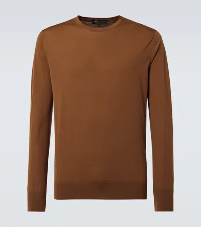 Loro Piana Virgin Wool Jumper In Desert Mist