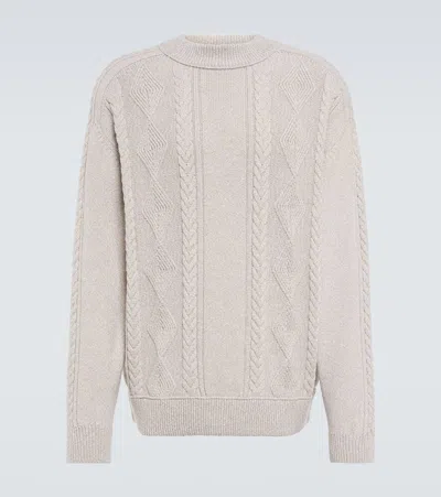 Loro Piana Virgin Wool Sweater In Optical White/natura
