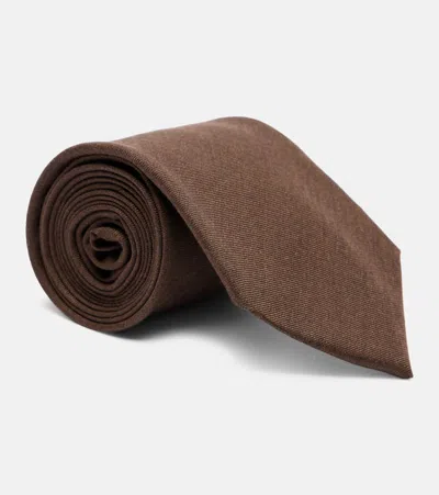 Loro Piana Virgin Wool Tie In Brown