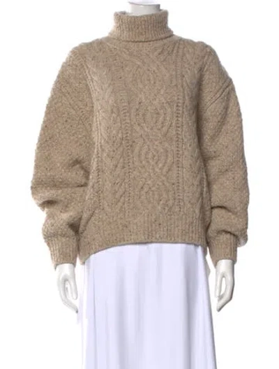 Pre-owned Loro Piana Virgin Wool Turtleneck Sweater In Neutral