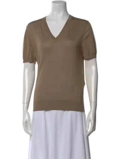Pre-owned Loro Piana Virgin Wool V-neck T-shirt In Neutral