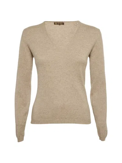 Pre-owned Loro Piana V-neck Cashmere Sweater In Neutral