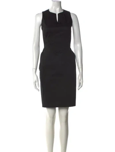 Pre-owned Loro Piana V-neck Knee-length Dress In Black