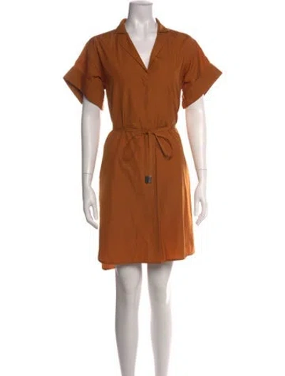 Pre-owned Loro Piana V-neck Mini Dress In Orange