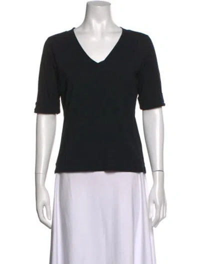 Pre-owned Loro Piana V-neck Short Sleeve T-shirt In Black