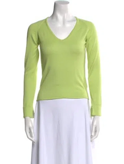 Pre-owned Loro Piana V-neck Sweater In Green