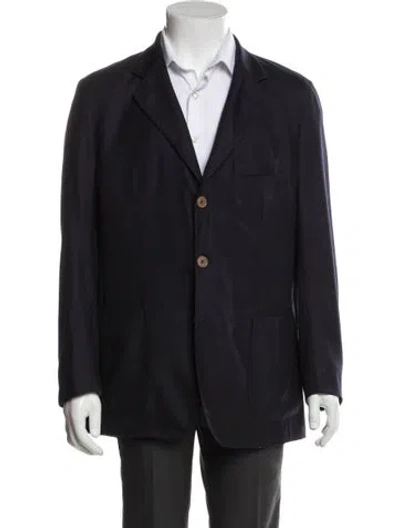 Pre-owned Loro Piana Voyager Rain System Cashmere Blazer In Blue