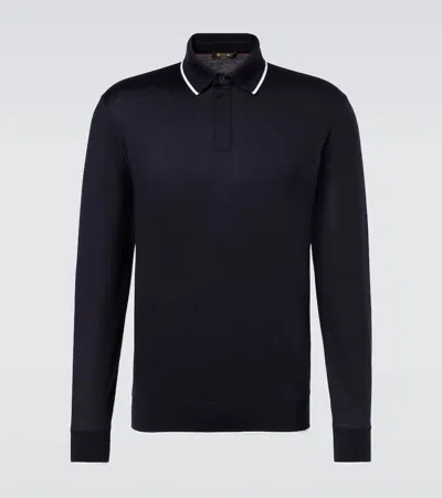 Loro Piana Waitaki Virgin Wool Polo Shirt In Blue