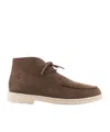 Loro Piana Men Walk And Walk Suede Lace-up Shoe In Brown
