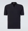 Loro Piana Walkery Cotton And Silk Polo Shirt In Blue