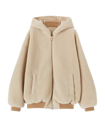 Loro Piana Wear Hooded Casual Jacket In Front And Back In Nude