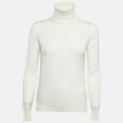 Pre-owned Loro Piana White Baby Cashmere Knit Turtle Neck Jumper S