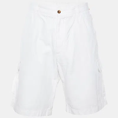 Pre-owned Loro Piana White Cotton & Line Shorts 3xl