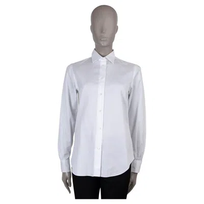 Pre-owned Loro Piana White Cotton Classic Twill Button-up Shirt 42 M