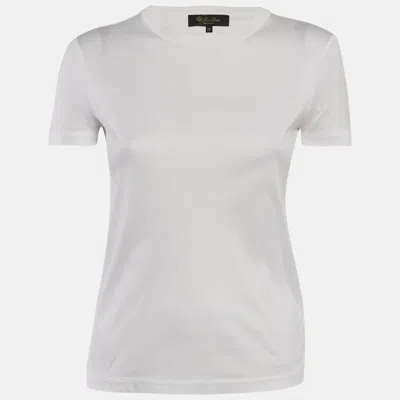 Pre-owned Loro Piana White Cotton Jersey Crew Neck T-shirt Xs