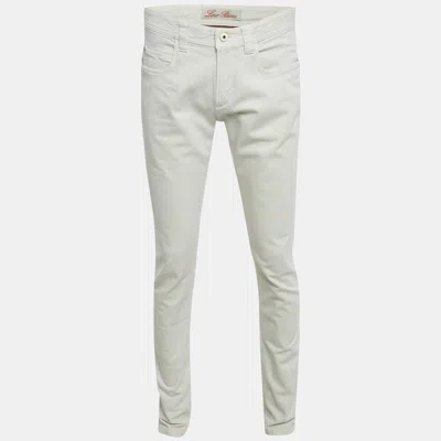 Pre-owned Loro Piana White Denim Regular Fit Jeans M/waist 35"