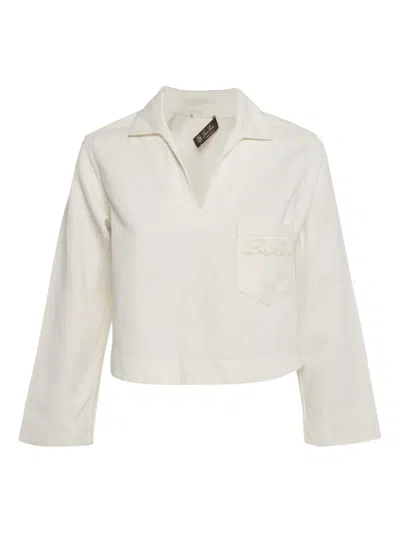 Pre-owned Loro Piana White Embroidered-logo Sweatshirt In Neutral