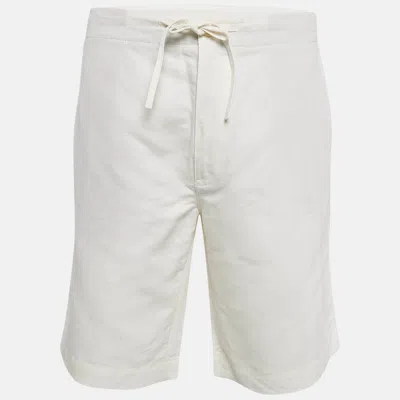 Pre-owned Loro Piana White Herringbone Regular Short Xxl