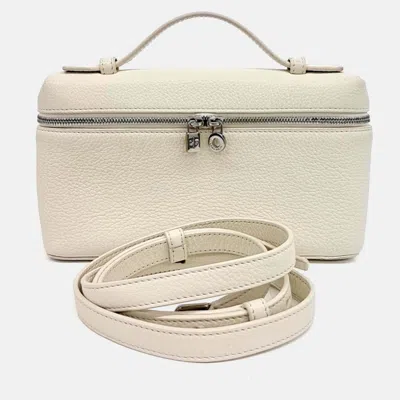 Pre-owned Loro Piana White Leather Extra Pocket L19 Pouch Bag