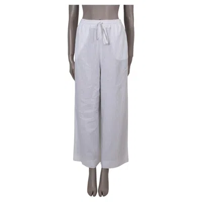 Pre-owned Loro Piana White Linen 2023 Grayson Wide Leg Pants S
