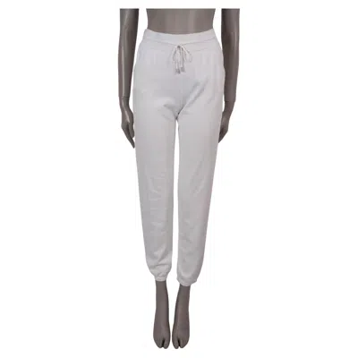 Pre-owned Loro Piana White Silk & Cotton Quiberon Track Pants 38 Xs