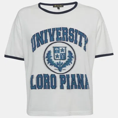 Pre-owned Loro Piana White Varsity Jersey T-shirt Xs
