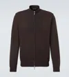 Loro Piana Whitney Cotton-blend Jersey Bomber Jacket In Brown