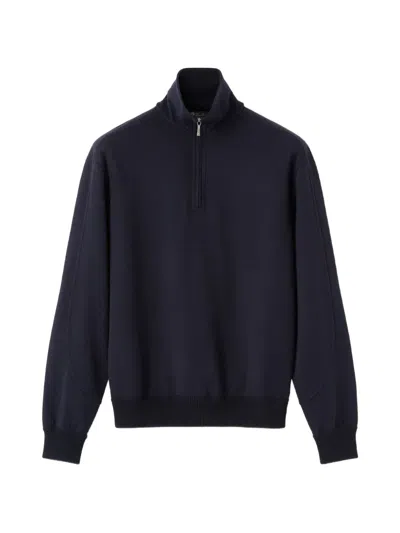 Loro Piana Whitney Half-zip Sweater In Blue