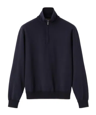 Loro Piana Whitney Half-zip Sweater In Blue