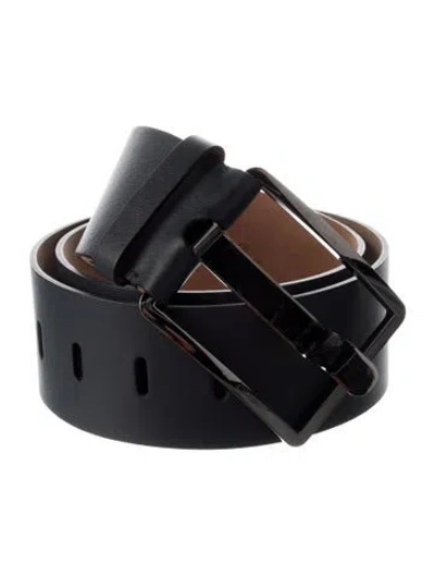Pre-owned Loro Piana Wide Leather Belt In Blue