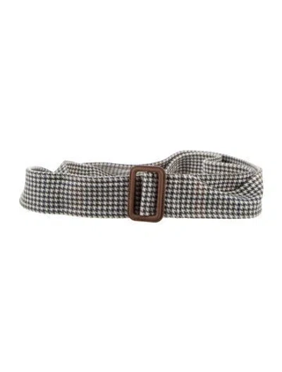 Pre-owned Loro Piana Wide Leather Trim Embellishment Belt W/ Tags In Neutral
