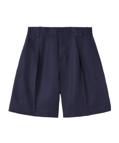 Loro Piana Wide-leg Shorts In Deep Ocean Blue