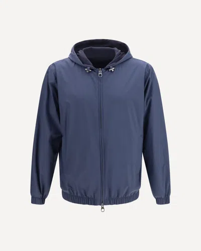 Loro Piana Windmate Hooded Bomber In Blue