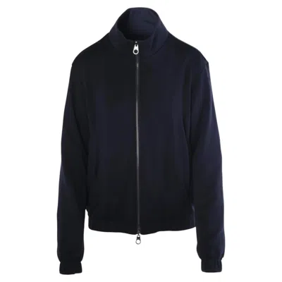 Pre-owned Loro Piana Windmate Storm System Reversible Blue Navy Cashmere Bomber Jacket