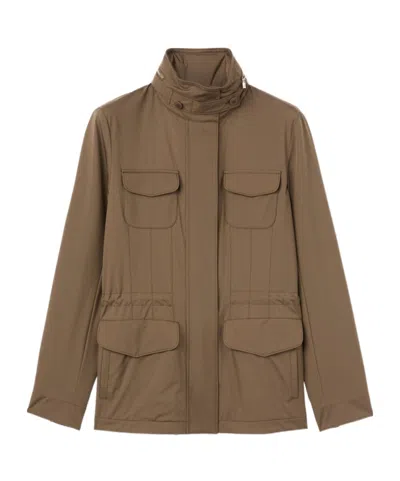 Loro Piana Windmate Zippered Casual Jacket In Acorn Brown