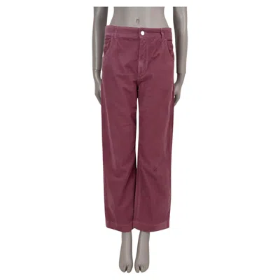 Pre-owned Loro Piana Winter Rose Pink 2021 Lan Stretch Corduroy Pants 44 L In Red